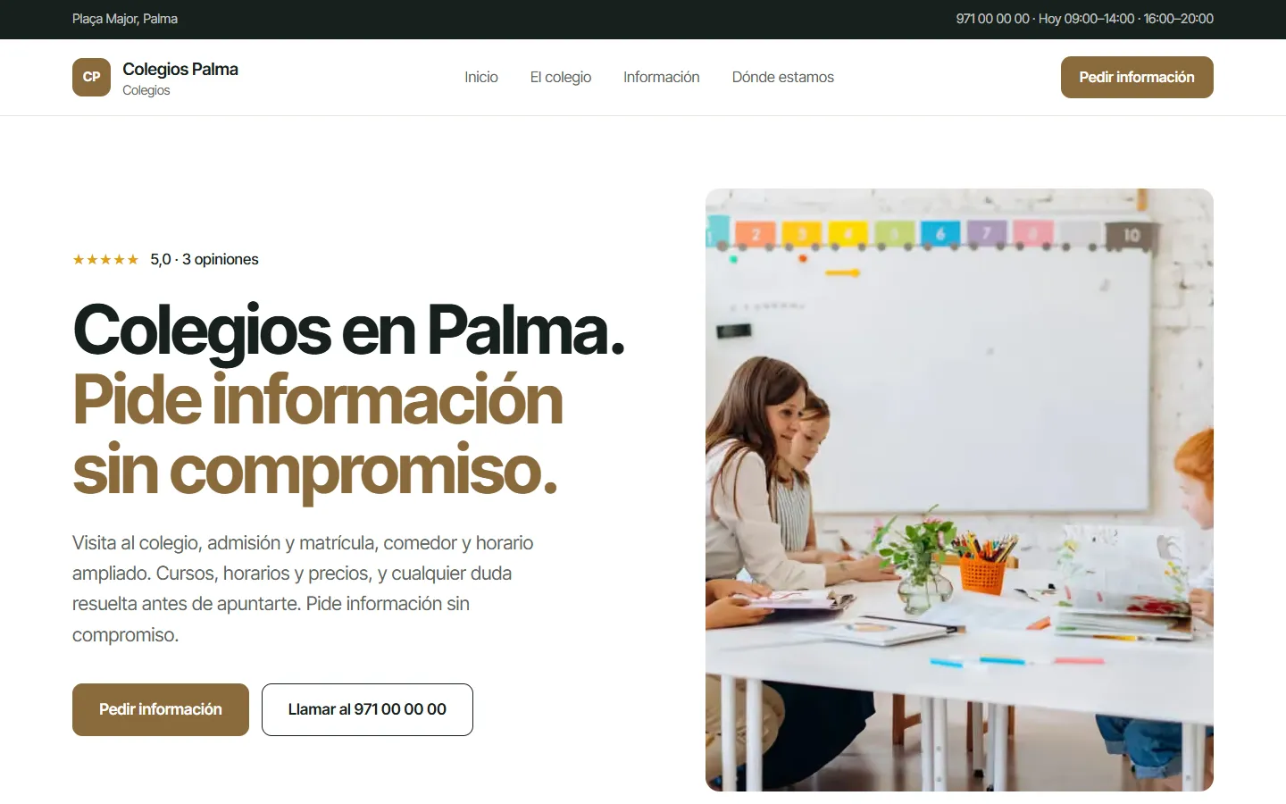 Web de ejemplo hecha con Toda Profesión para colegios